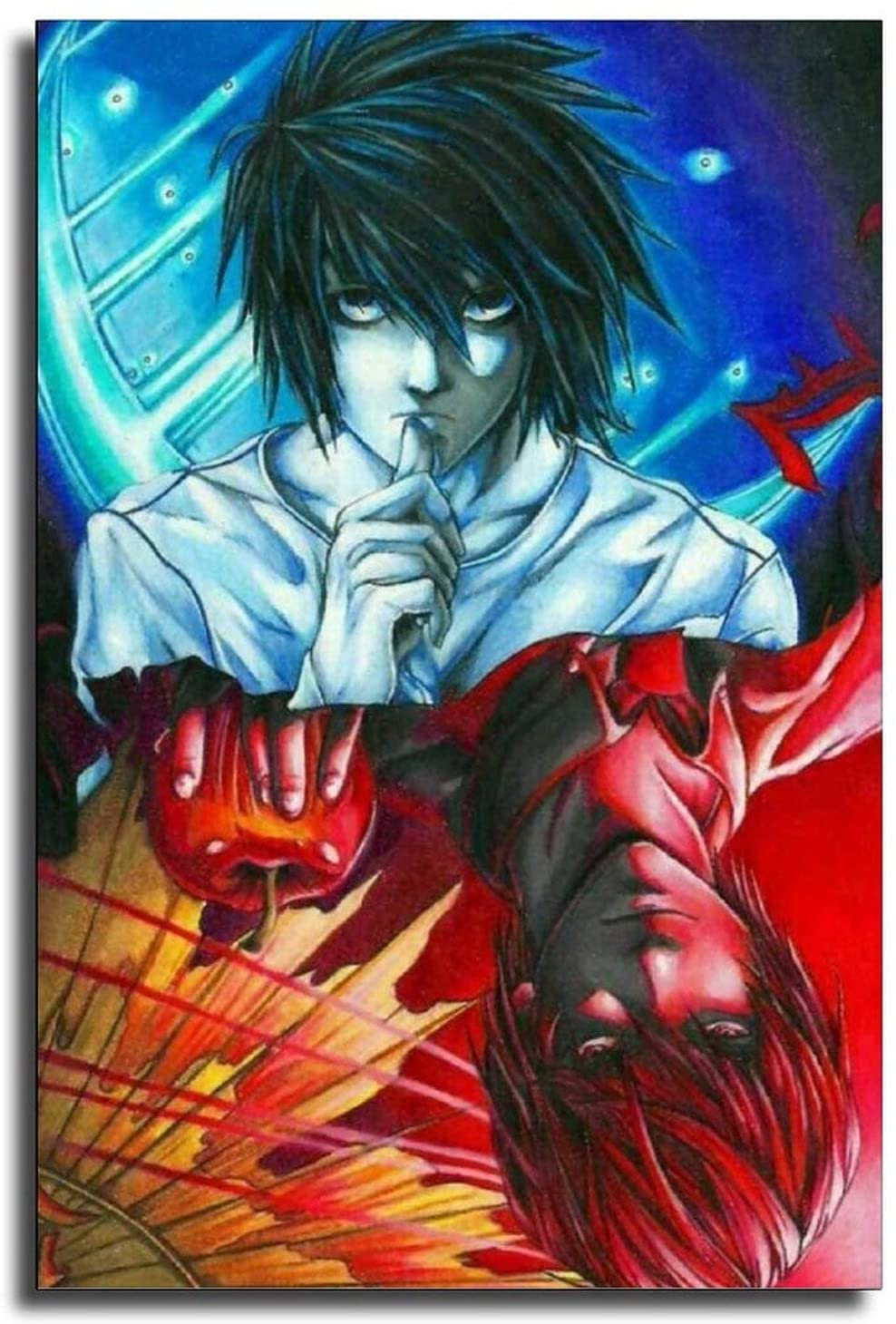 HUI Anime Poster Death Note Poster L and Kira Poster Decorative Painting Canvas