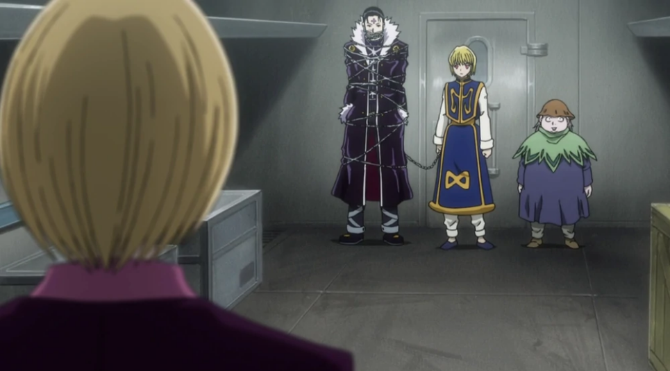 Pakunoda listening to Kurapika's demands