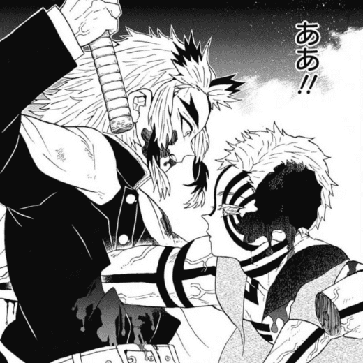 Akaza_Facing Off With The Flame Hashira Kyojuro Rengoku