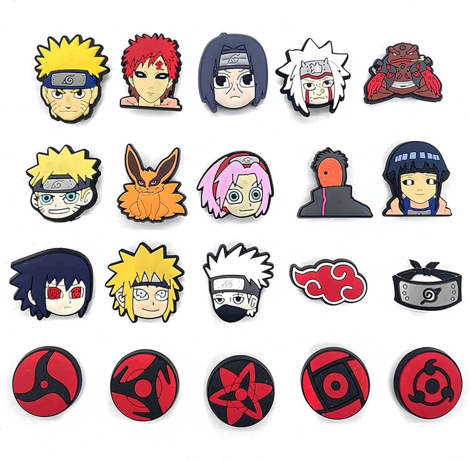 20 piece 3d naruto charms