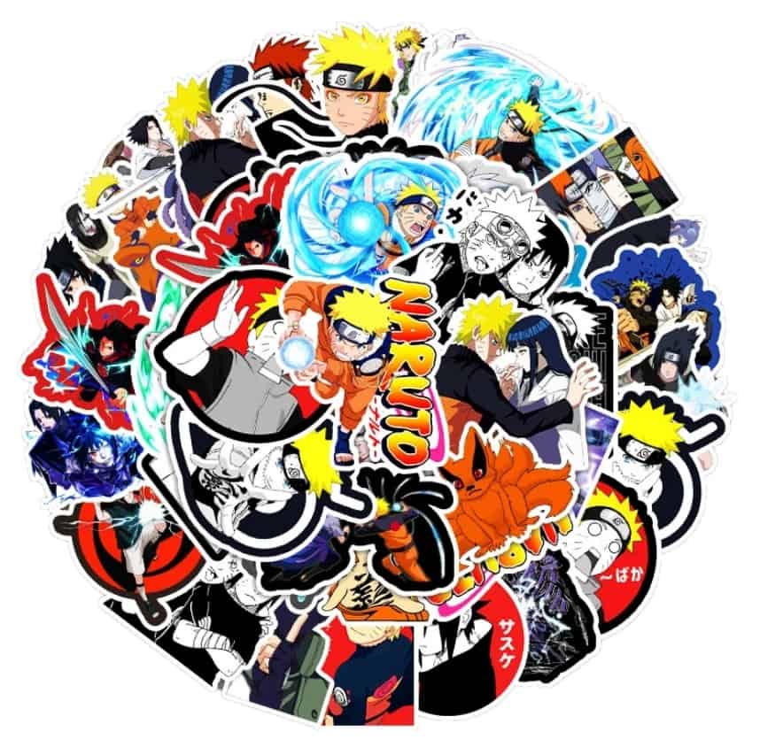 50 naruto waterproof stickers