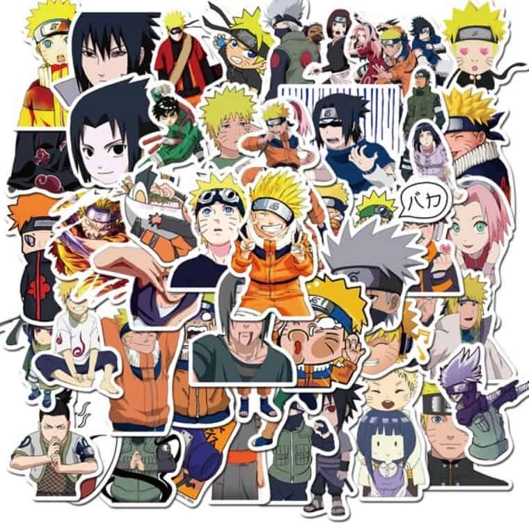 50 piece naruto waterproof sticker set