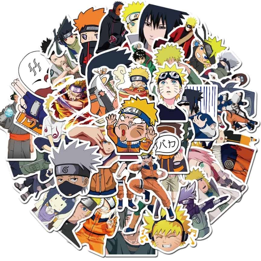 50 piece skateboard and more naruto sticker collection