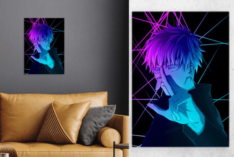 Gojo Neon Metal Poster