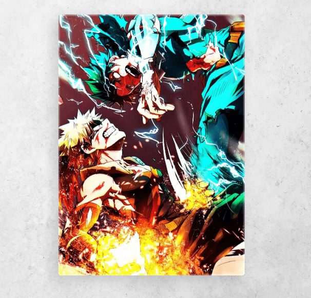 best my hero academia posters bakugo & deku fight