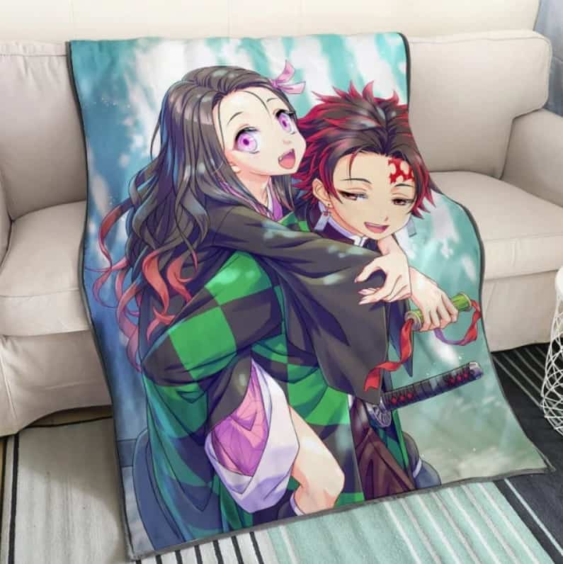 demon slayer nezuko and tanjiro blanket