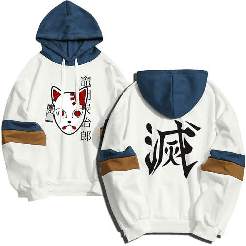 demon slayer tanjiro fox mask hoodie