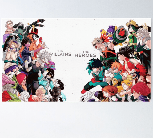 best my hero academia posters heroes vs villains - the face off