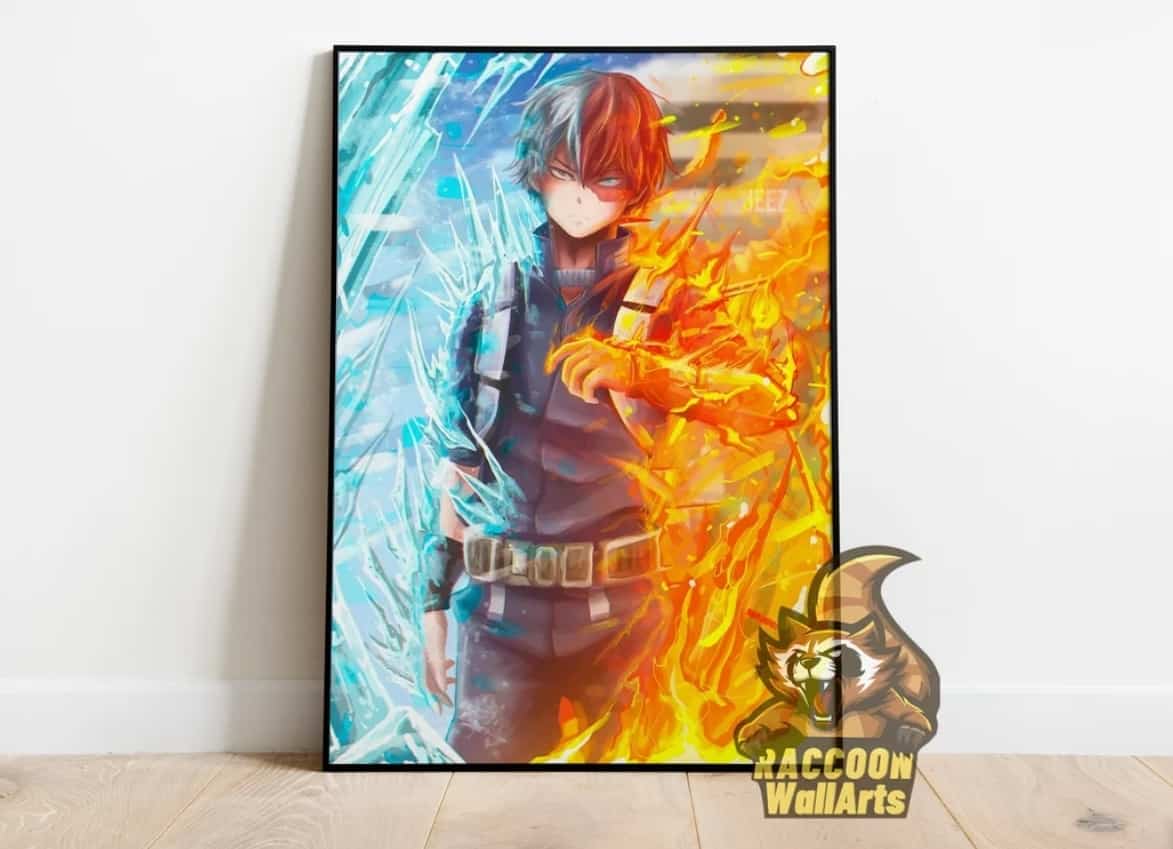 best my hero academia posters shoto in fire and ice portrait